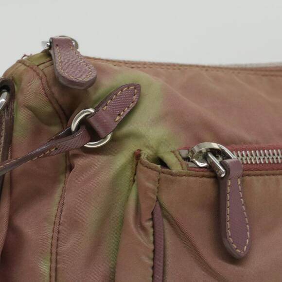 PRADA Shoulder Bag Nylon Wine Red - Picture 4 of 9